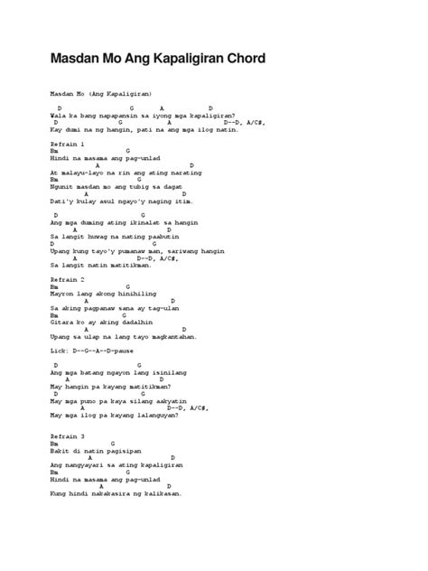 Masdan Mo Ang Kapaligiran Chords .